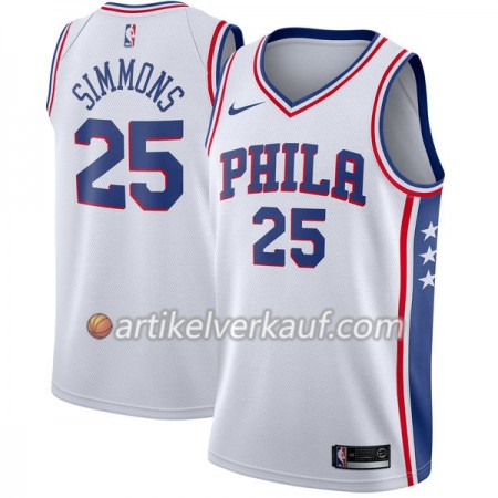 NBA Philadelphia 76ers Trikot Ben Simmons 25 Nike 2017-18 Weiß Swingman - Herren